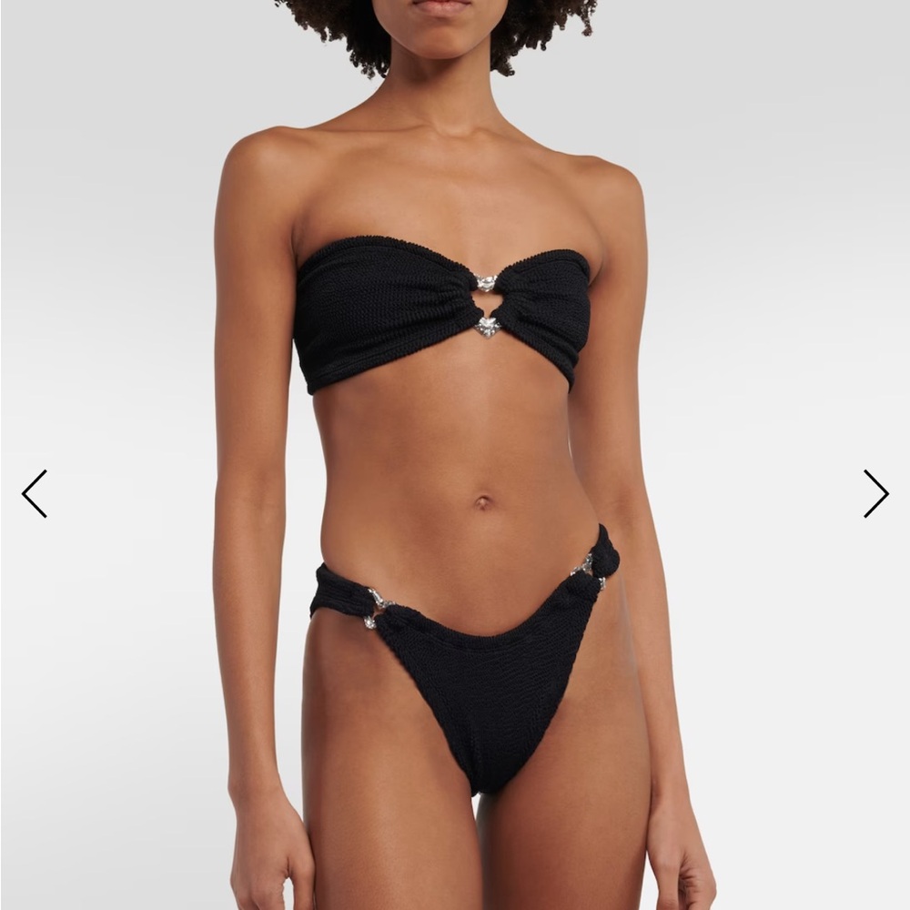 Hunza G NWT black nicole crinkle bikini SET